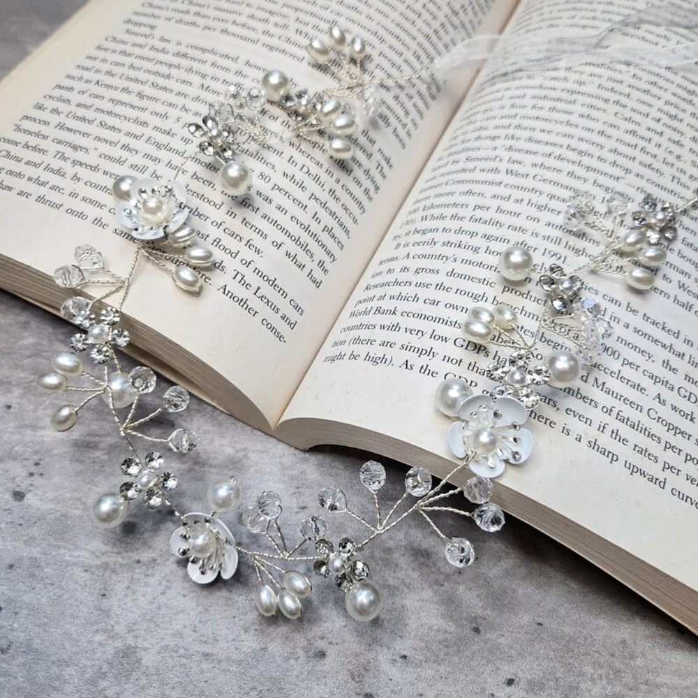 NEW Bridal vine headband Headpiece floral flower girl long vine wedding